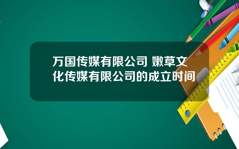 万国传媒有限公司 嫩草文化传媒有限公司的成立时间